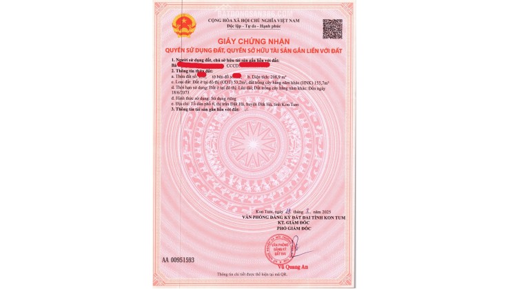 Chính chủ cần tiền bán gấp mảnh đất vàng Đăk Hà, Kon Tum cho nhà đầu tư giữ tiền.